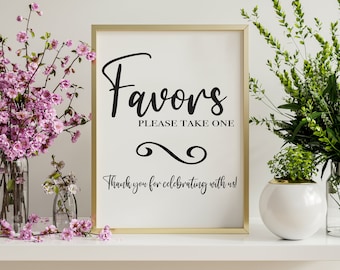 Party Favors Sign || Wedding Favor Sign || Favors Downloadable PDF || Digital Download