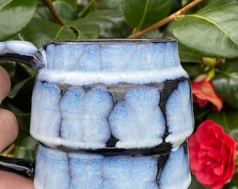 Hand made cobalt and ice blue ceramic mug