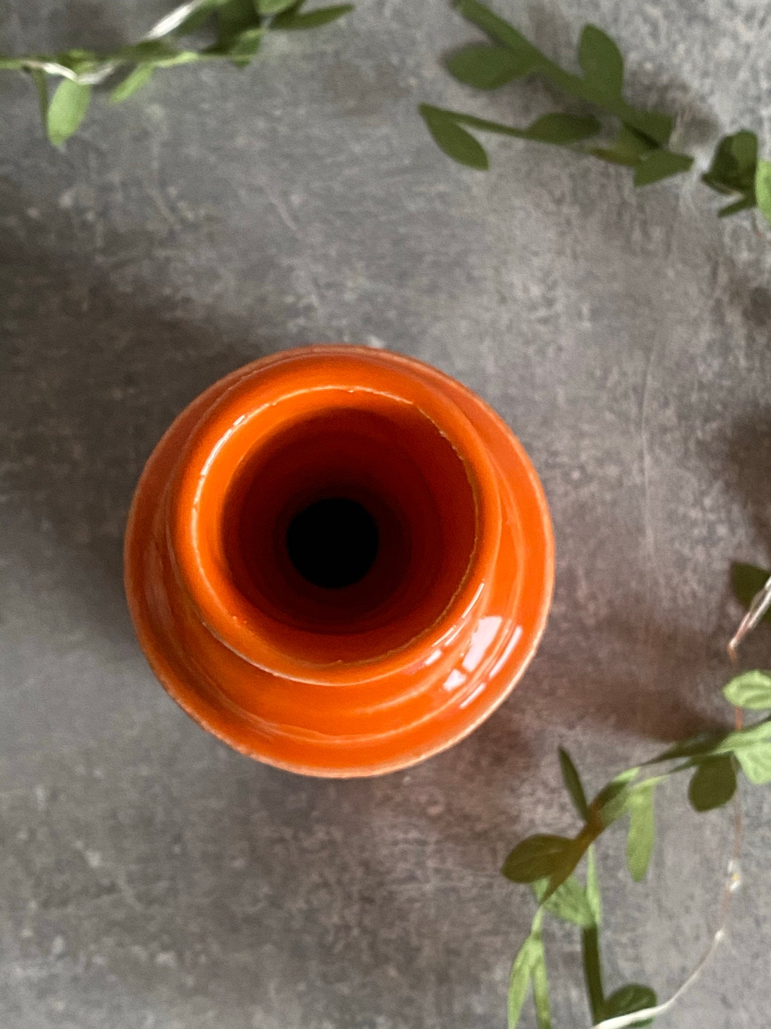 Hot orange ceramic bud vase Etsy