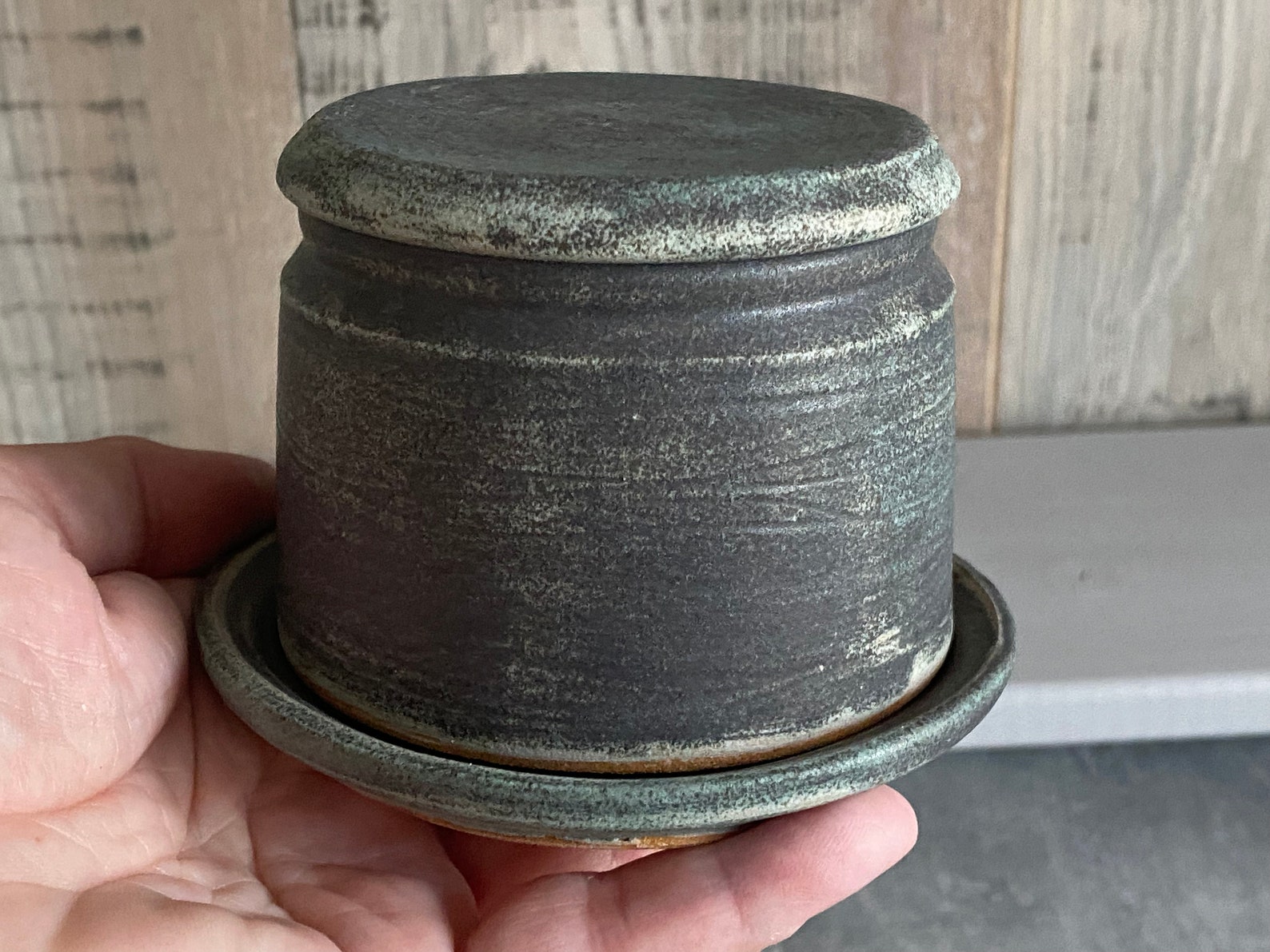 hammered copper butter keeper