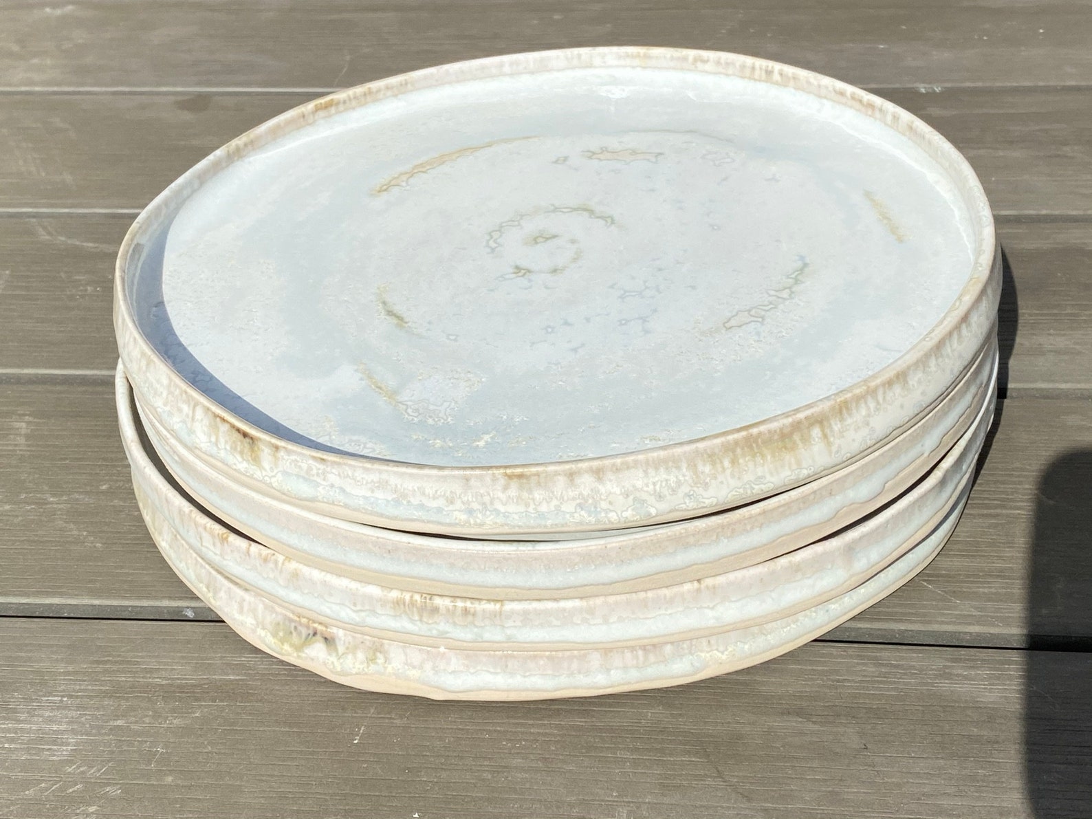 Set of 4 rustic finish ceramic dinner plates Etsy