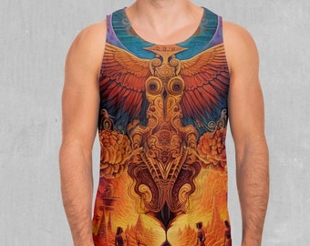 Camiseta sin mangas para hombre con estampado abstracto psicodélico egipcio de la Ascensión