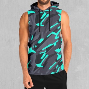 Cyber-Tech Abstract EDM Rave Festival Polyester Ärmelloser Hoodie