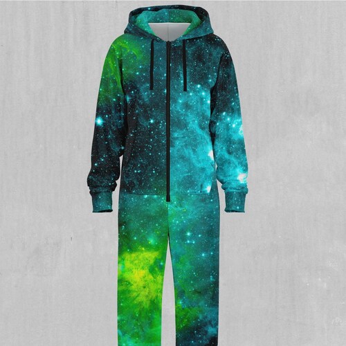 Acidic Realm Outer Space Galaxy Adult Onesie shops Zip Up Jumpsuit Pajamas