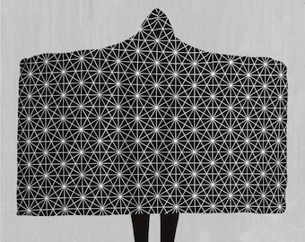 Star Net Sacred Geometry Sherpa Microfleece Cape Hooded Blanket