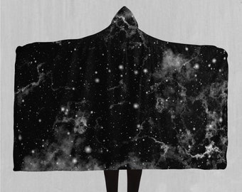 Dark Matter Outer Space Sherpa Microfleece Cape Hooded Blanket