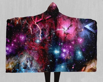 Galaxien kollidieren Nebel Im Weltraum EDM Rave Festival Kapuzendecke