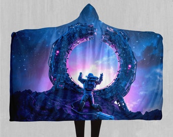 Weit weg von zu Hause Weltraum Sherpa Microfleece Cape Kapuzendecke