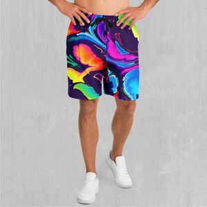 Dream Spectrum Polyester Relaxed Mens Gym Festival Drawstring Shorts With Pockets Designs and Patterns