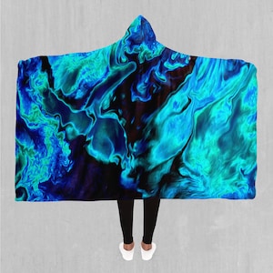 Enigma Sea Psychedelic Sherpa Microfleece Cape Hooded Blanket