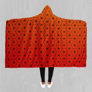 Star Net (Pyro) Sacred Geometry Sherpa Cape Hooded Blanket