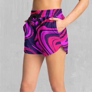Candy Drip Pink Psychedelic Damen Shorts