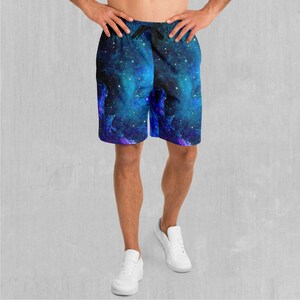 Stardust Polyester Relaxed Mens Gym Festival Drawstring Shorts With Pockets Designs and Patterns