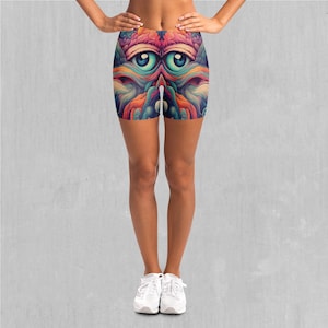 Mind Iris Psychedelic Trippy Leggings Tights Yoga Shorts