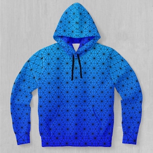 Star Net (Frost) Sacred Geometry EDM Rave Festival Polyester Hoodie