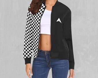 Checkerboard Women's Bomber Jacket