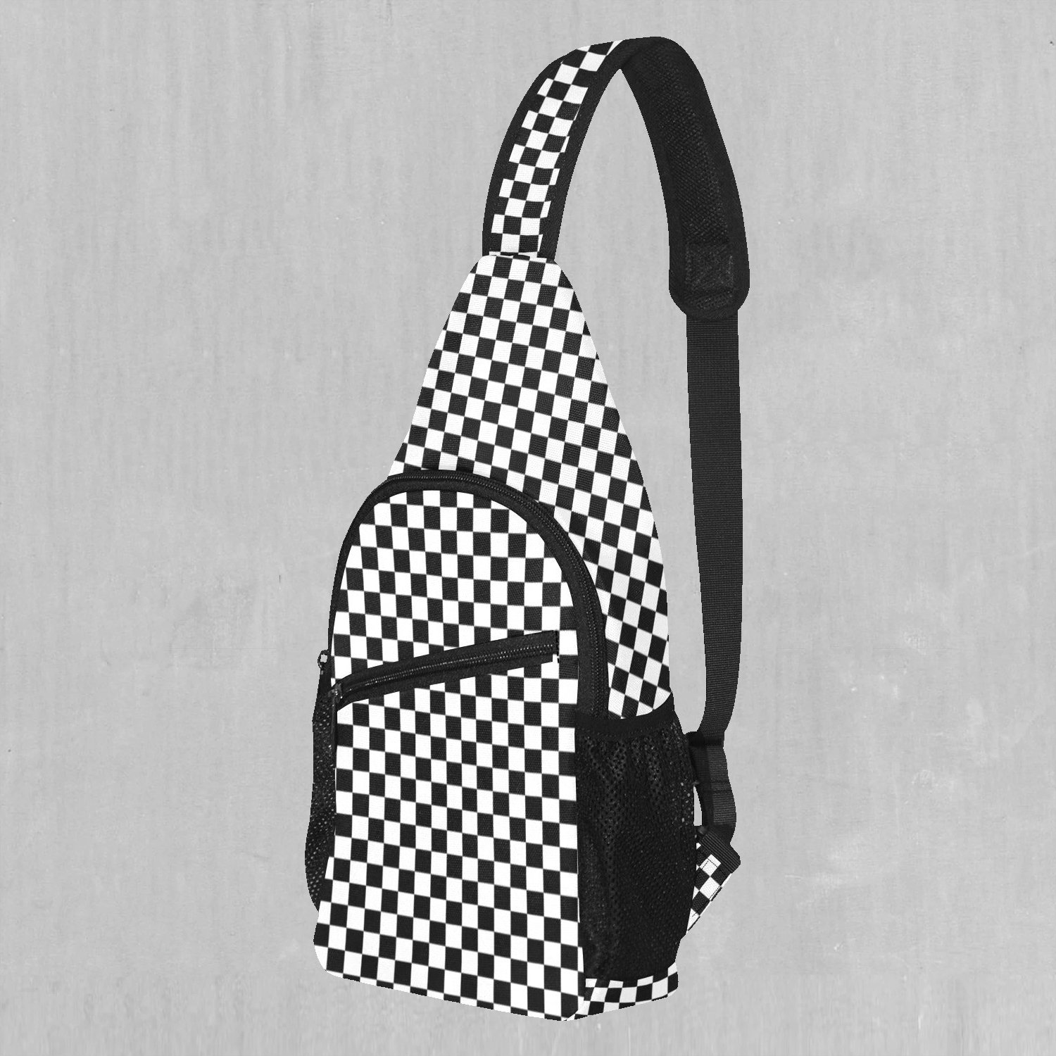 Poorat brown check box sling bag