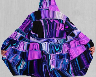 Liquid Amethyst Psychedelic EDM Rave Festival Sherpa Lined Hodoed Cloak