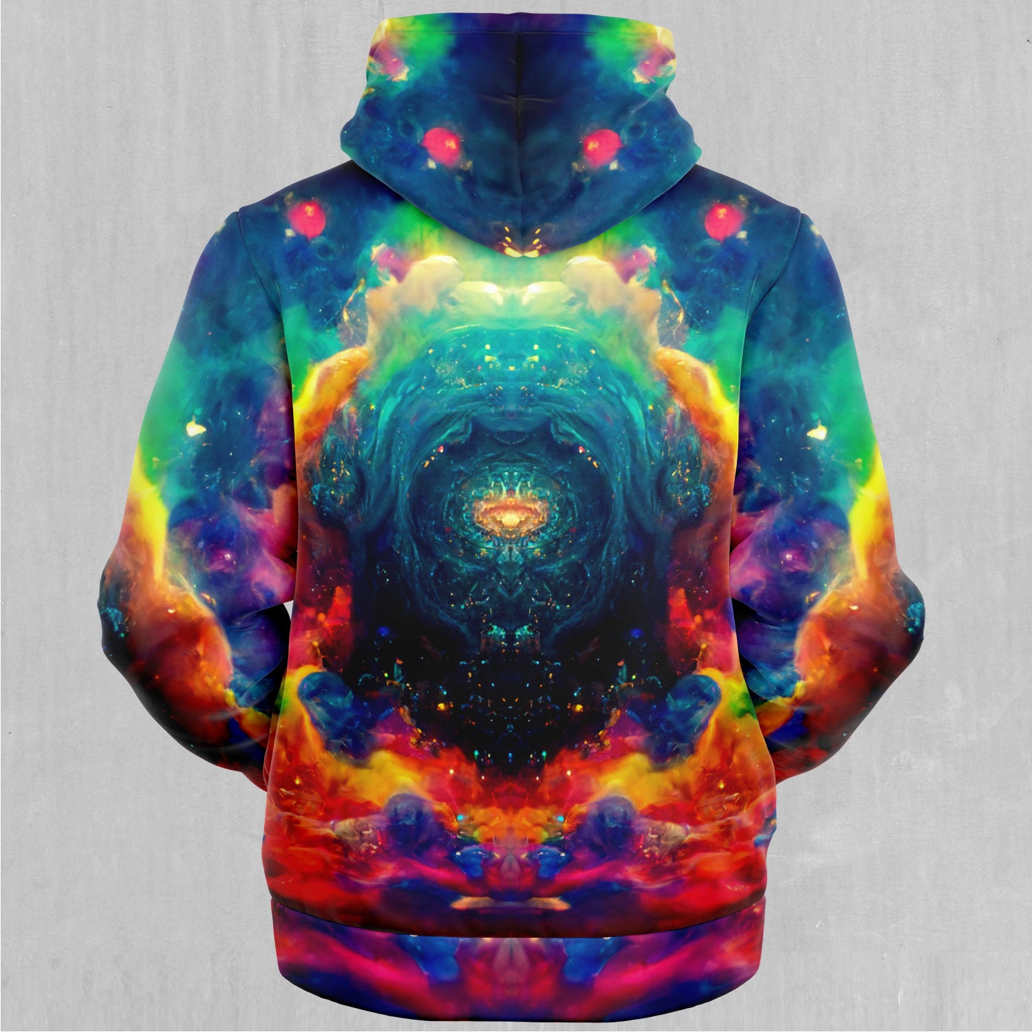 Discover Galactic Eye Psychedelic Galaxy Abstract Trippy Sherpa Microfleece Zip-Up Hoodie