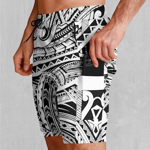 Ancient Tribe Ethnic Nordic Tribal Men&#39;s 2 in 1 Compression and Athletic Gym Shorts