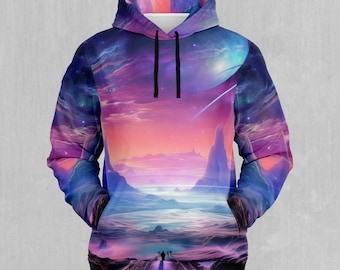 Stellar Dreams Galaxy Nebula Outer Space EDM Rave Festival Polyester Hoodie