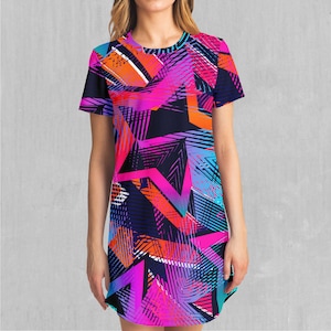 Starstruck Abstract Streetwear Patterned T-Shirt Dress