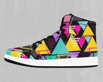 Triad Abstract High Top Sneakers, High Top Shoes