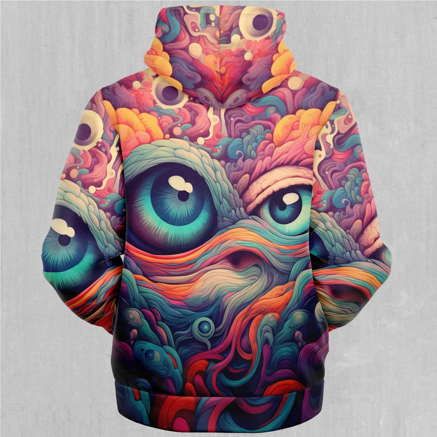 Discover Mind Iris Psychedelic Abstract Trippy Mandala Sherpa Microfleece Zip-Up Hoodie