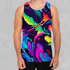 Dream Spectrum Psychedelic Men&#39;s Tank Top Muscle Sleeveless Shirt