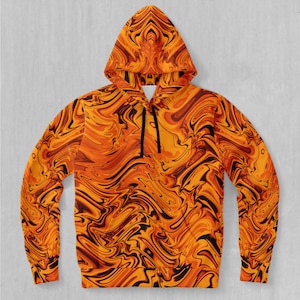 Lava Flow Psychedelic Abstract EDM Rave Festival Orange Hoodie