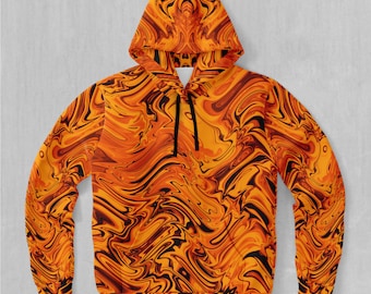 Lava Flow Psychedelic Abstract EDM Rave Festival Orange Hoodie