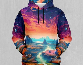 Astral Odyssey Galaxy Nebula Outer Space EDM Rave Festival Polyester Hoodie