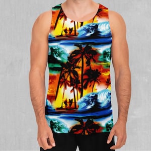 Paradise Dreams Tropical Men&#39;s Tank Top Muscle Sleeveless Shirt