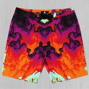 Lava Bath Board Shorts Men&#39;s Bathing Suit Swim Trunks With Pockets and Drawstring