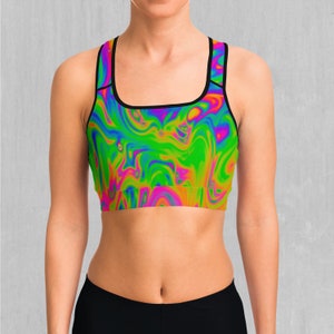 Acid Pool Psychedelic Sports Bra, Women&#39;s Sports Bra, Workout Bra, Yoga Bra, Sports Bra For Women, Compression Bra