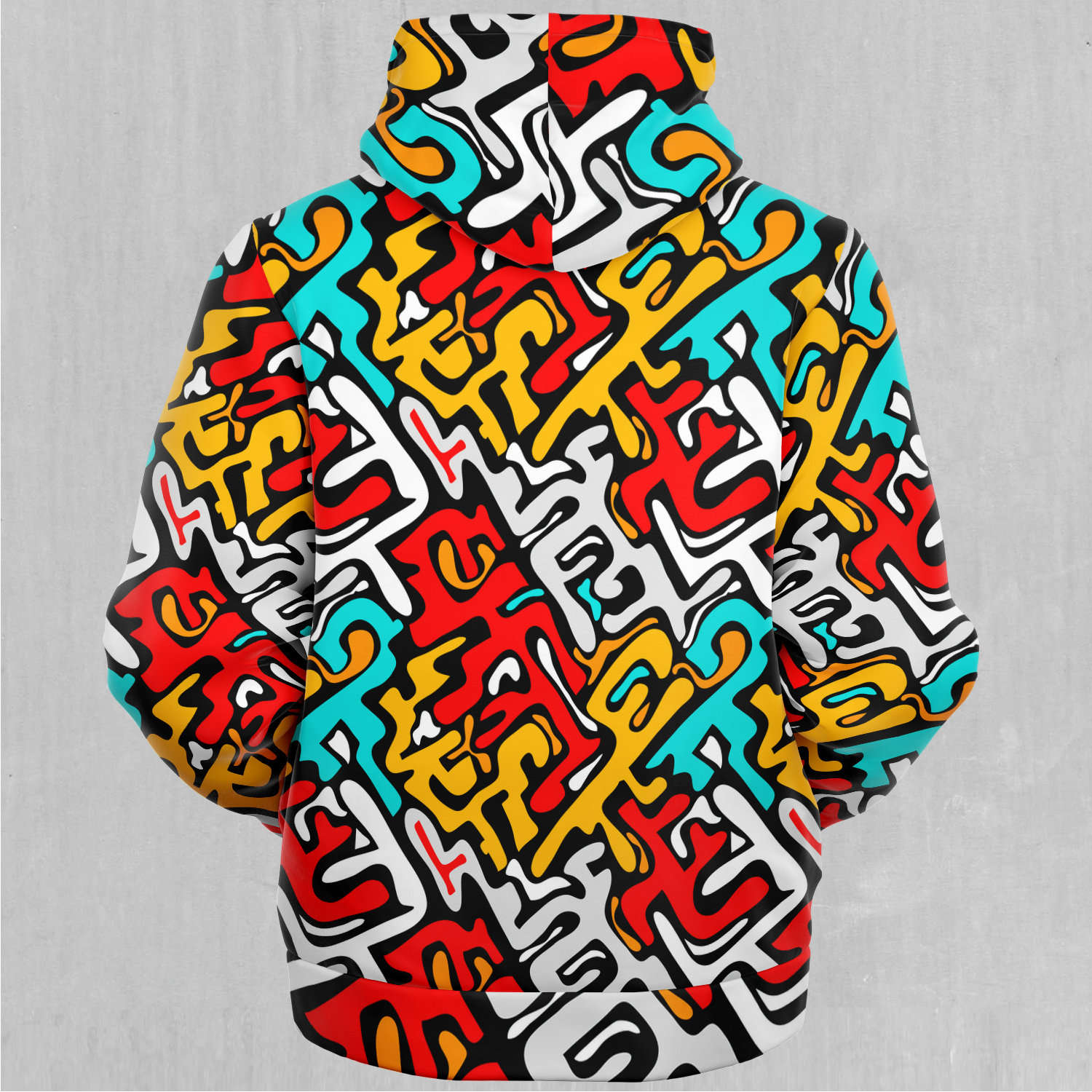 Discover Street Graffiti Streetwear Abstract Sherpa Microfleece Zip-Up Hoodie
