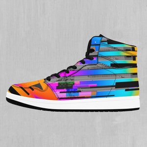 Spectrum Noise Vaporwave Retro High Top Sneakers, High Top Schuhe