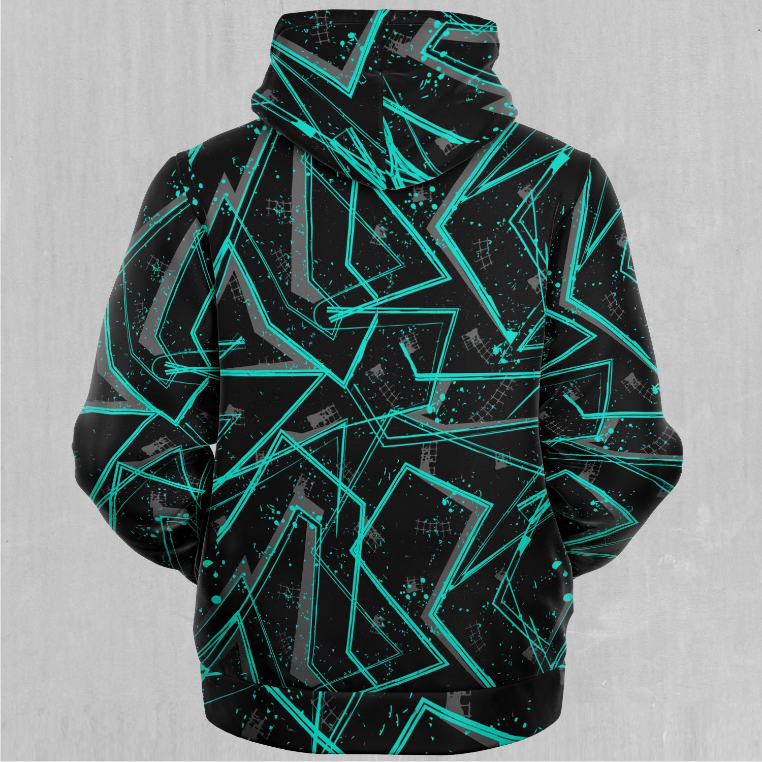 Discover Electrostatic Pastel Abstract Pattern Sherpa Microfleece Zip-Up Hoodie