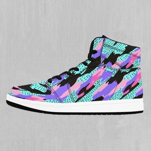 Vapor Camo Vaporwave Retro High Top Sneakers, High Top Schuhe