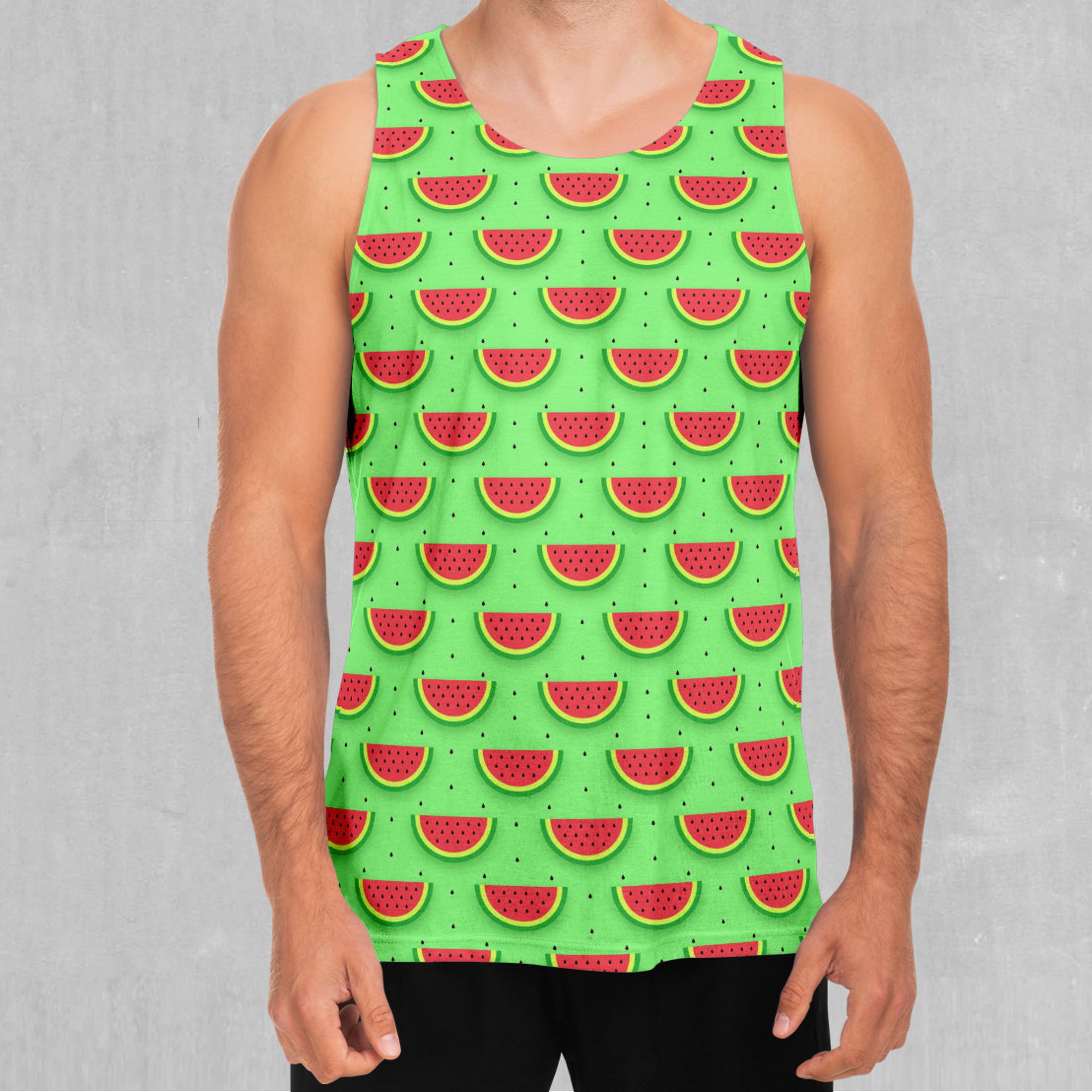 Watermelon Pattern Men's Tank Top Muscle Sleeveless Shirt