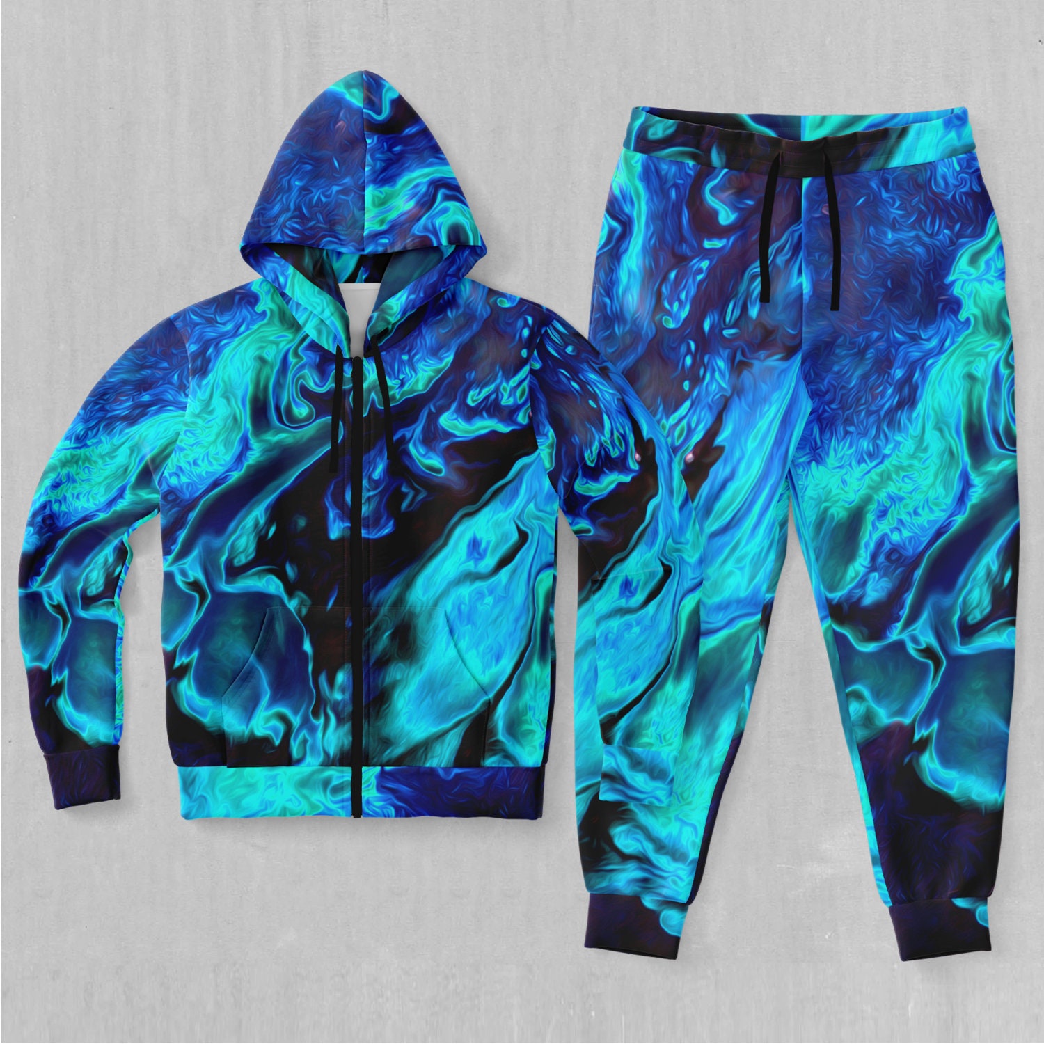 Enigma Sea Psychedelic Zip-Up Hoodie and Joggers Set Tracksuit
