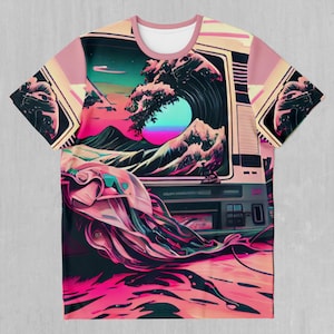 Digital Tsunami Retro Vaporwave All Over Print Tee