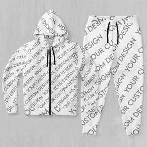 Personalized Custom Zip-Up Hoodie and Joggers Set Tracksuit