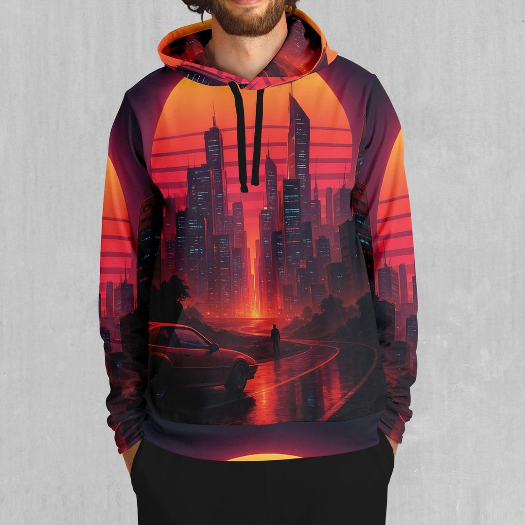 Wave Rave Jacket Neon Sunrise Vaporwave Synthwave EDM Rave Festival Polyester Hoodie - Etsy