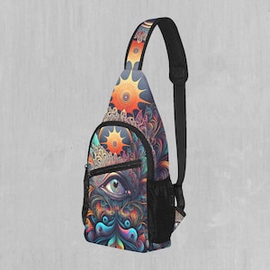 Cosmic Eye Mandala Psychedelic Sling Fanny Pack Crossbody Festival Bag