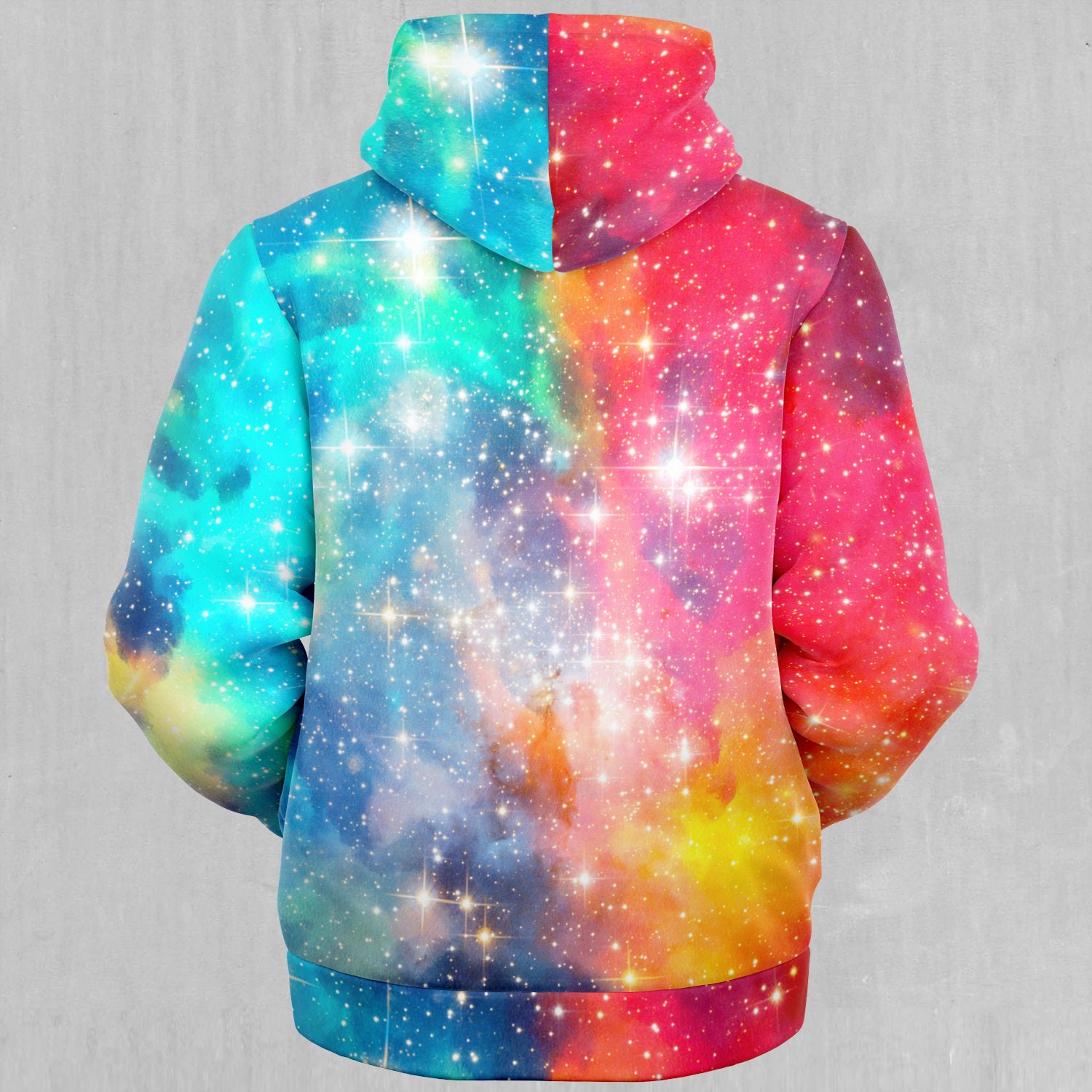 Discover Fire and Ice Galaxy Outer Space Nebula Abstract Sherpa Microfleece Zip-Up Hoodie