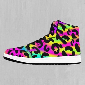 Rave Leopard High Top Sneakers, High Top Shoes
