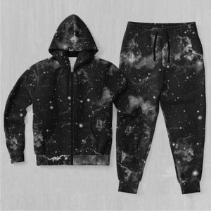Dark Matter Galaxy Outer Space Zip-Up Hoodie and Joggers Set Tracksuit