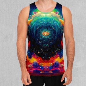 Psychedelic Galaxy Outer Space Colorful Men&#39;s Tank Top Muscle Sleeveless Shirt