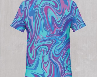 Koszulka Vapor Drip Psychedelic Pastel EDM Rave Festival z nadrukiem na całej powierzchni